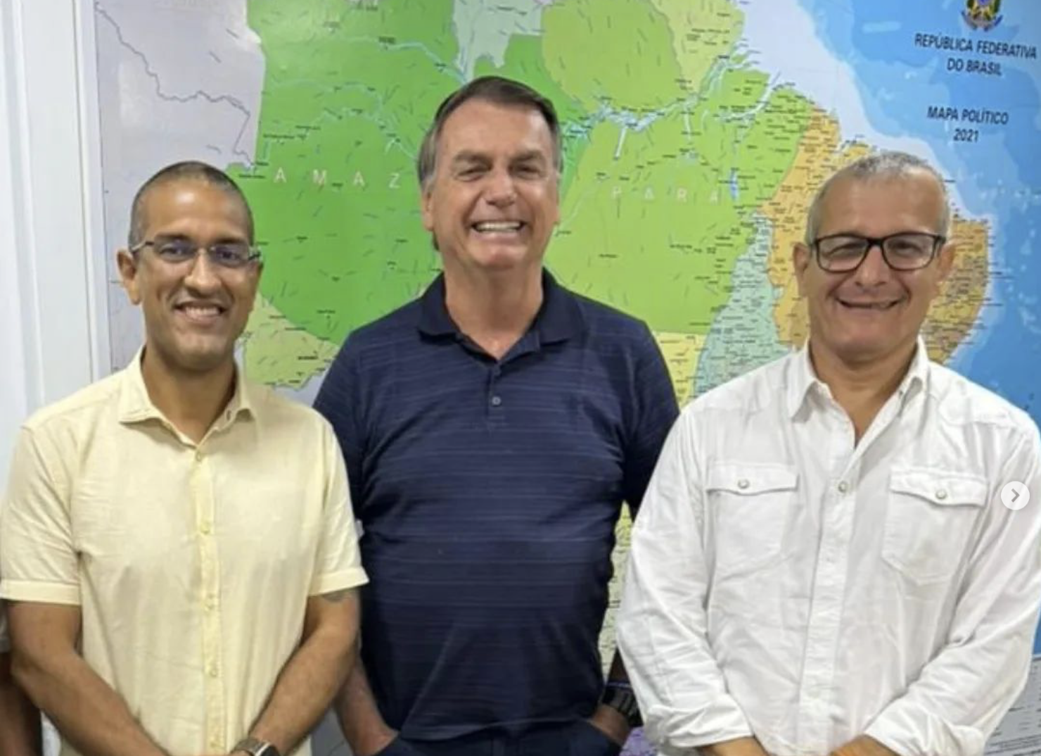 Arthur Henrique, Jair Bolsonaro e o Ten. Coronel Zeitone - Foto: Reprodução/Redes Sociais.