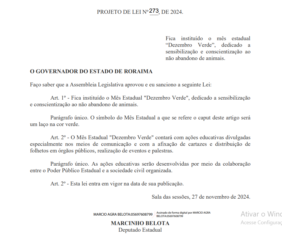 Foto: Documento/ALERR.