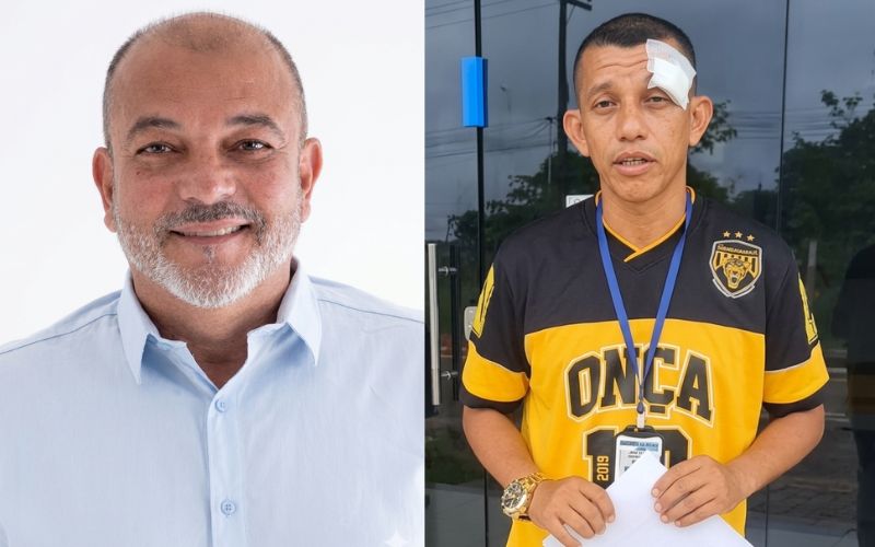 Vereador Júnior Paraíba e o repórter Neto de Caprio - Foto: Montagem/O Fato.